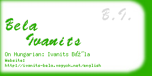 bela ivanits business card